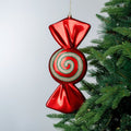 Red, Green & Champagne 12" Swirl Candy Ornament