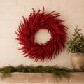 Red Real Touch Amaranthus Wreath 30"