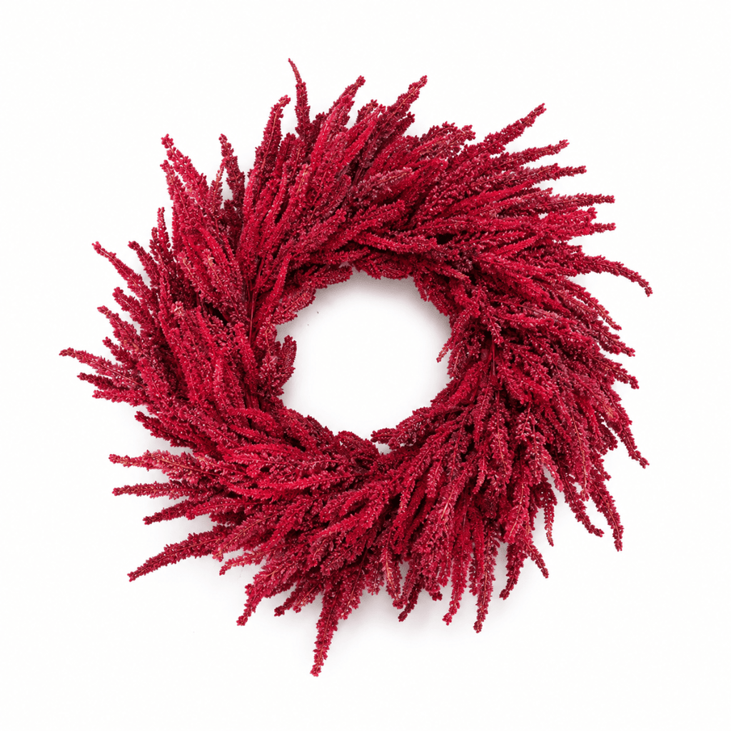 Red Real Touch Amaranthus Wreath 30"