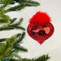 Red Sugarbeads and Red Feather 4" Onion Ornament