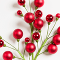 Red Shiny & Matte Christmas Ball Spray Filler Pick