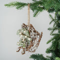 Rustic Snow Flocked Festive Sleigh Decoration