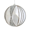 Shiny Silver 6" Textured Ball Ornament