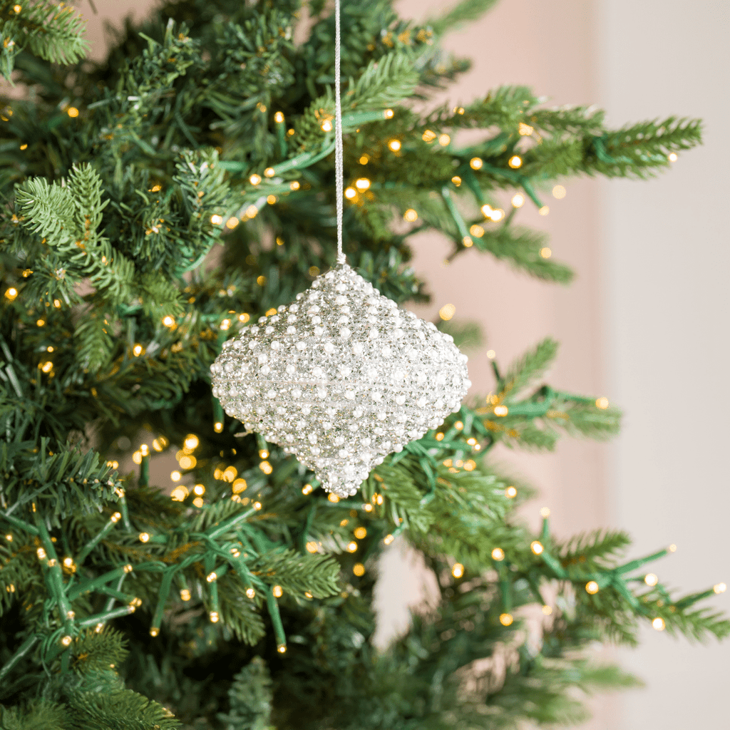 Silver Adorned Glass Onion Ornament