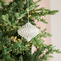 Silver Adorned Glass Onion Ornament