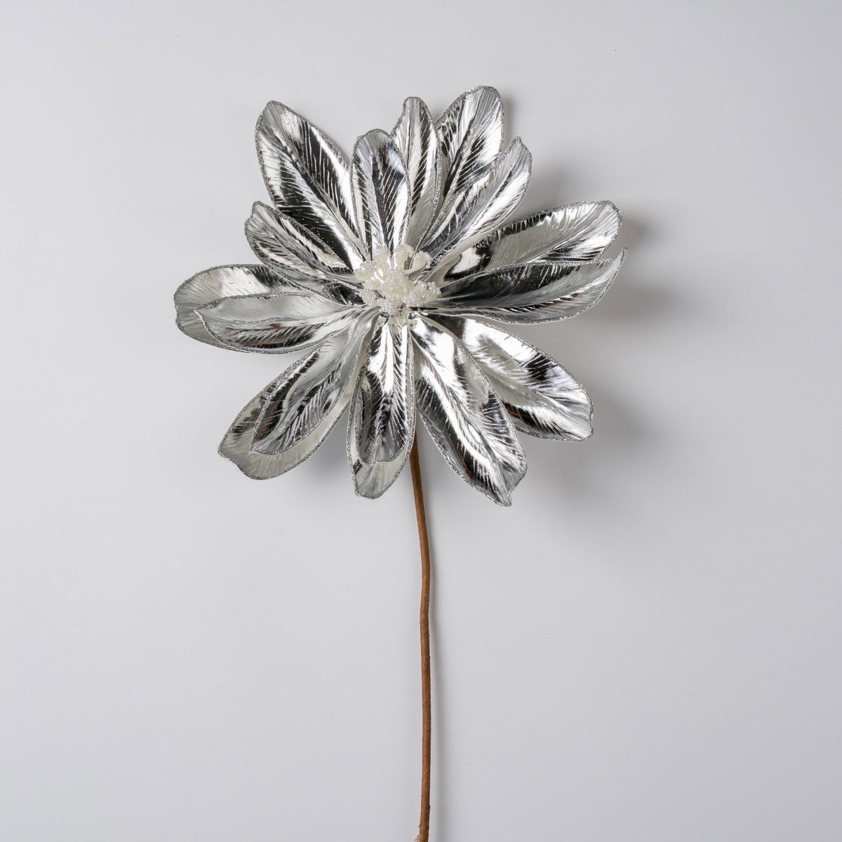 Silver Blooming Magnolia Pick with Pearl buds