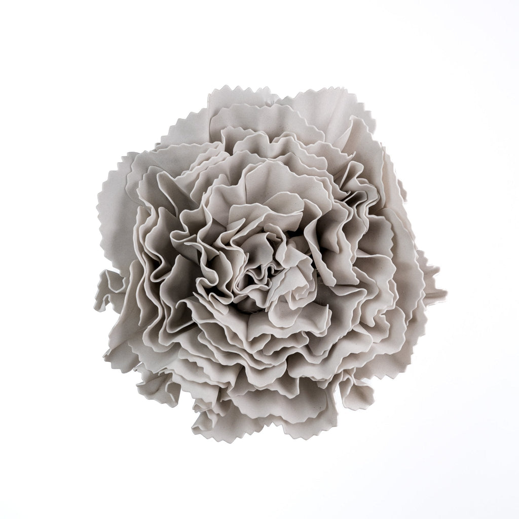Silver Glitter Carnation Flower Ornament