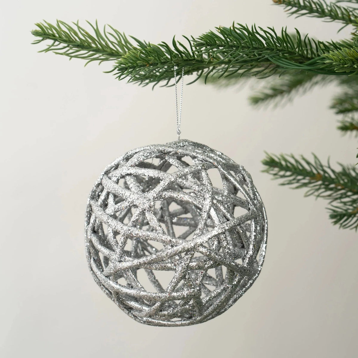 Silver Kraft Paper Ball Ornament
