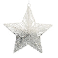 Silver & White Glitter Star Ornament