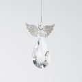 Solid Clear Glass Angel Wing Ornament
