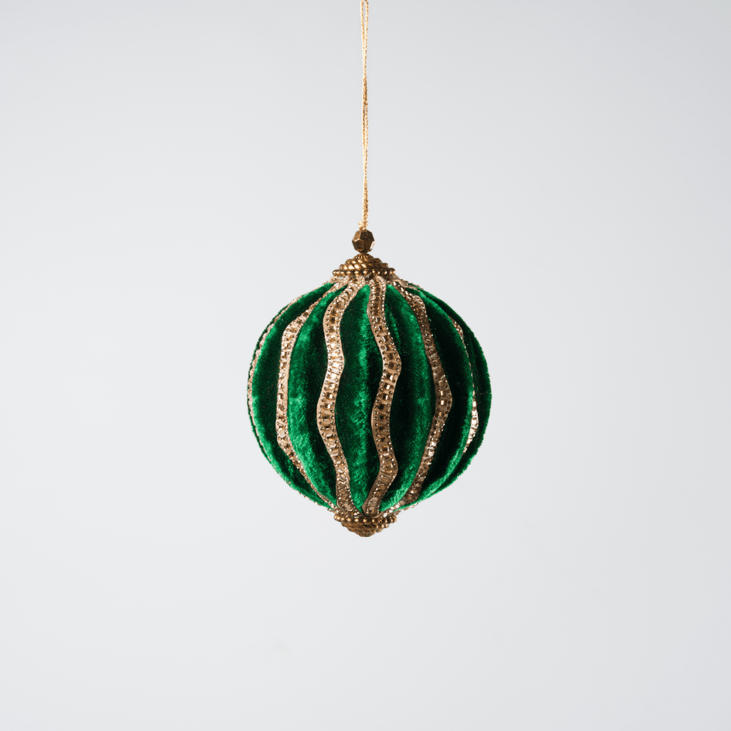 Square Crystal Lace Thread 4" Ball Ornament