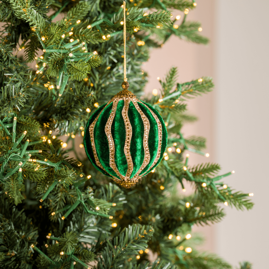 Square Crystal Lace Thread 4" Ball Ornament