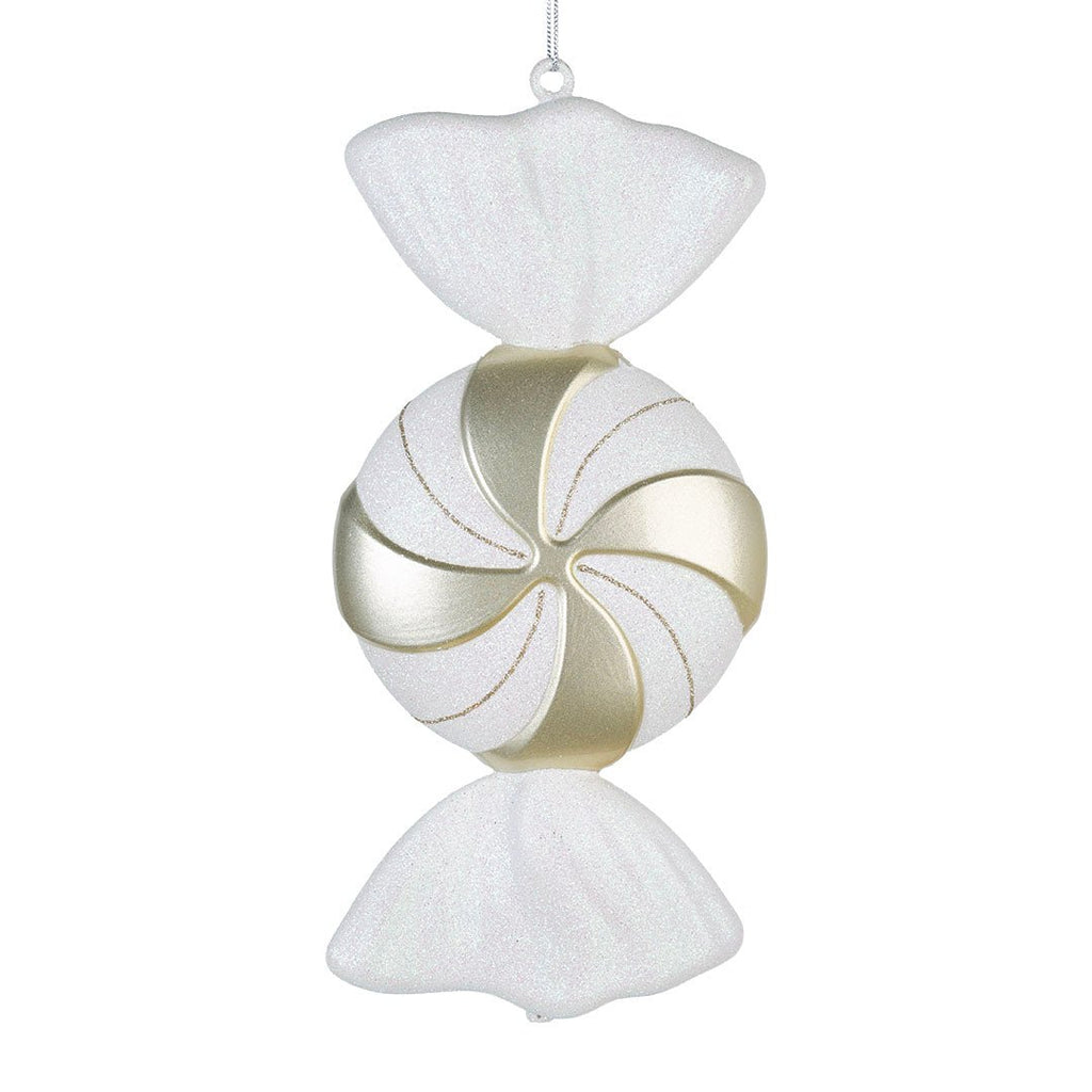 White & Bright Champagne 12" Swirl Candy Ornament