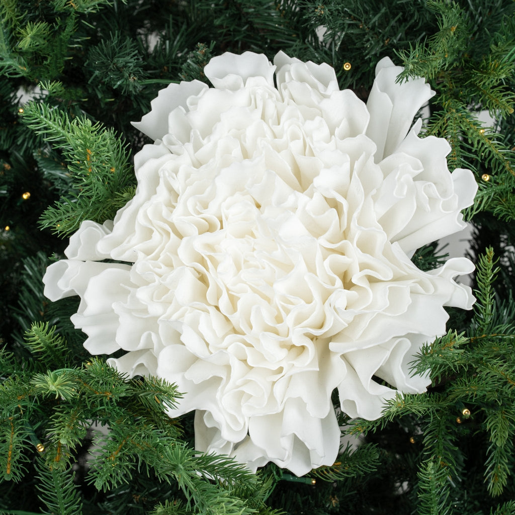 White Carnation Flower with Glitter