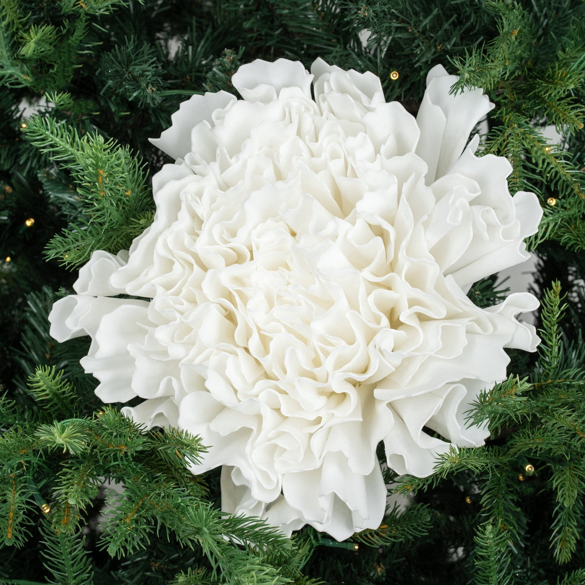 White Carnation Flower with Glitter