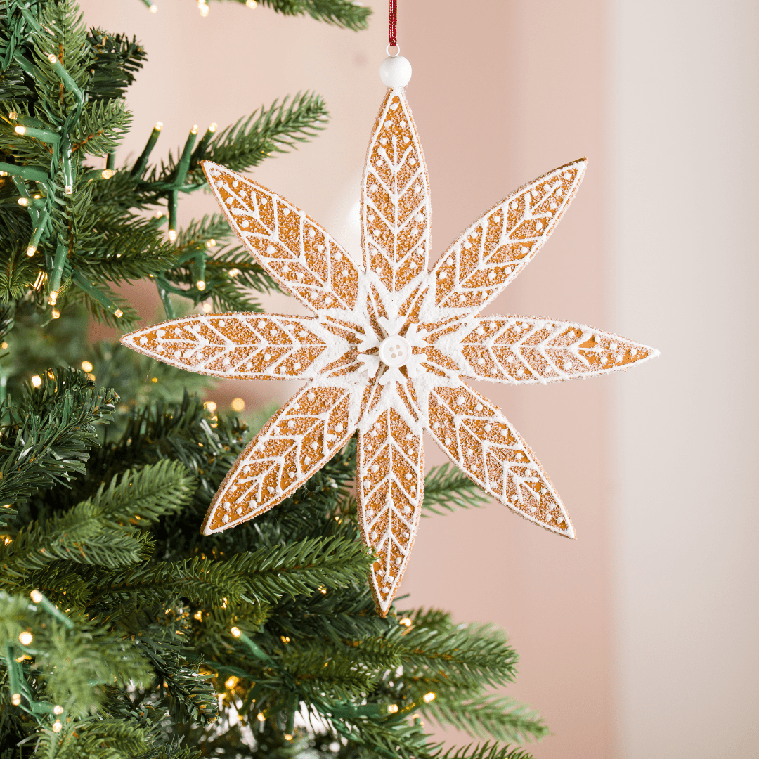 White Felt Snowflake Ornament 9.5"