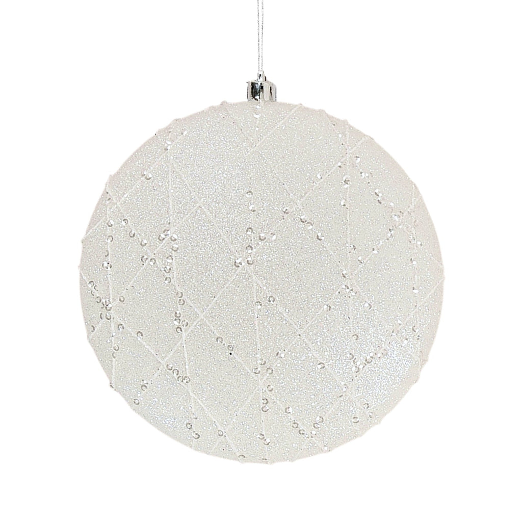 White Flat Round  Ornament