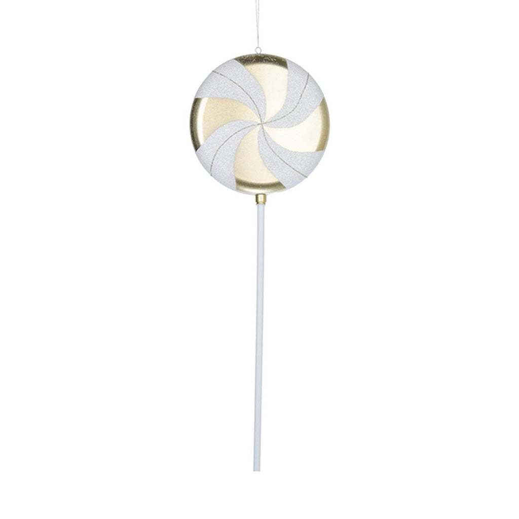 White & Shiny Champagne 24" Swirl Lollipop Ornament