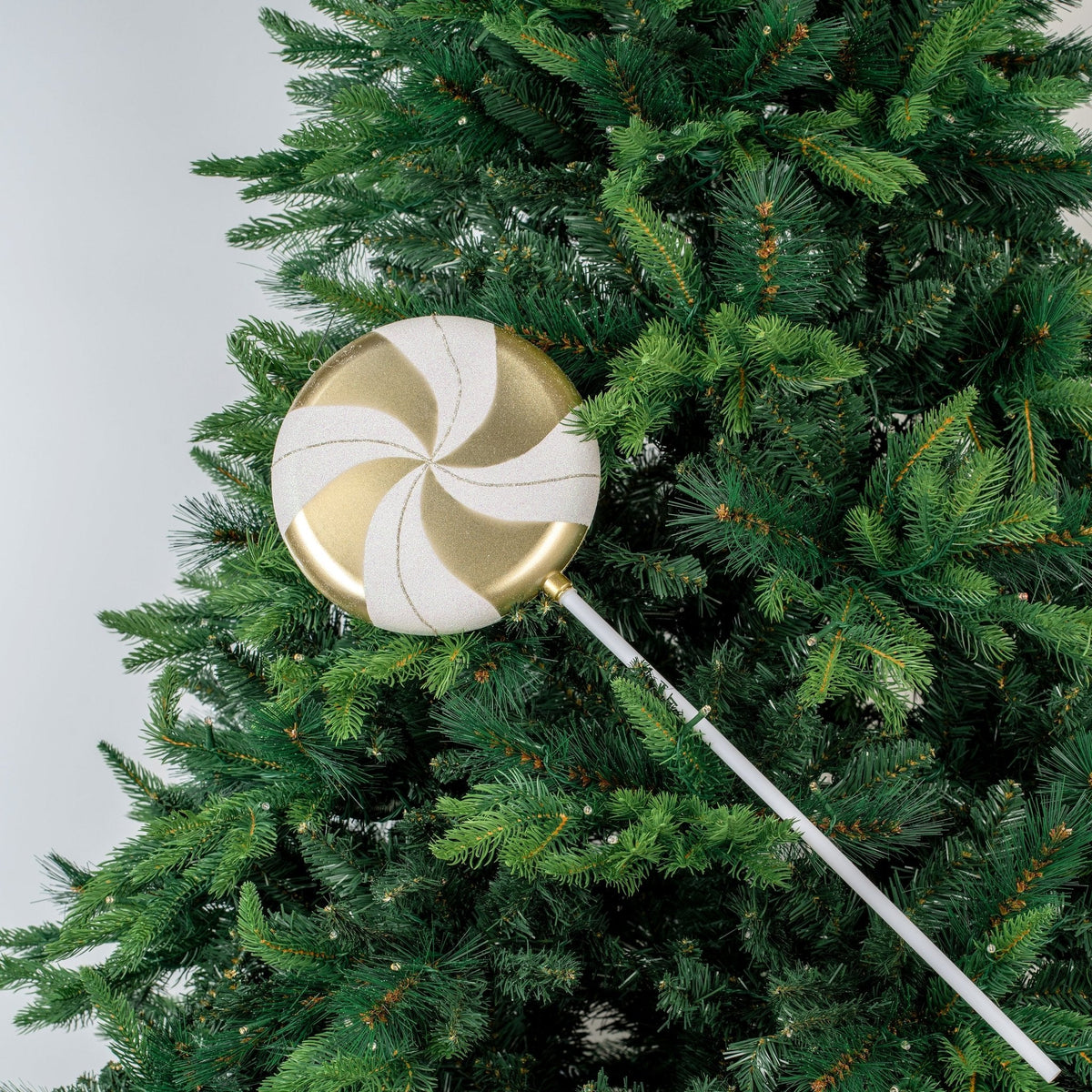 White & Shiny Champagne 24" Swirl Lollipop Ornament